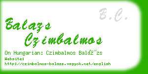 balazs czimbalmos business card